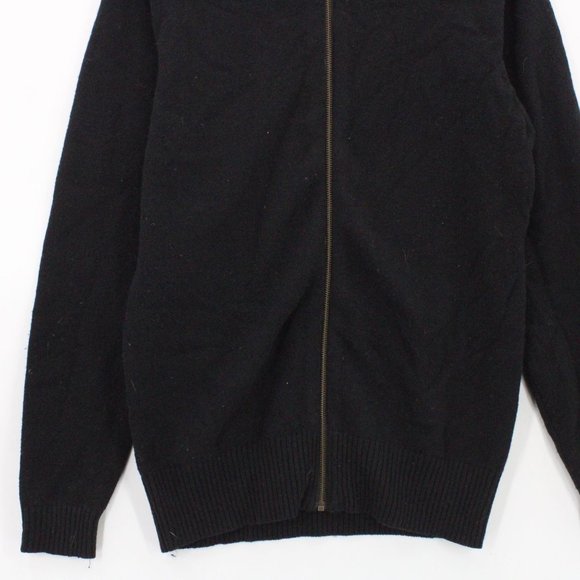 WoolOvers Sweater Mens Black Casual Full Zip Long Sleeve Wool Size Small S - Picture 3 of 8